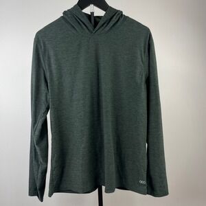 LEG3ND Breathe Mens Hoodie Dark Green Heathered Active Long Sleeve Shirt Medium